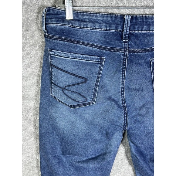 Seven7 Skinny Easy Fit Jeans Womens Size 12 Stretch Distressed Blue Denim - Picture 10 of 16